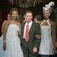 Italian fashion designer Gai Mattiolo is surrounded by British top model Naomi Campbell, right, and her mother Valerie, left, after the presentation of his 1996-1997 fall-winter ready-to-wear collection in Paris on March 14, 1996.